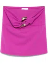 Patrizia Pepe Twisted Front Polyamide Top In Purple