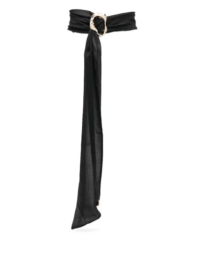 Patrizia Pepe Jeweled Sash In Black