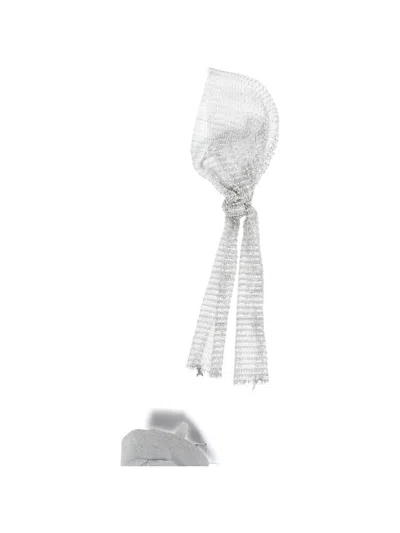 Patrizia Pepe Jewelled Mesh Headdress In White