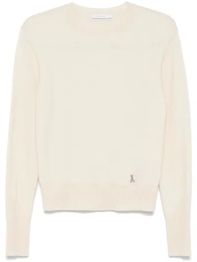 Patrizia Pepe Knit Sweater In Beige