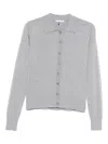 Patrizia Pepe Collared Cardigan In Gray