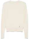 Patrizia Pepe Knit Sweater In Cashmere In Neutral