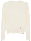 Patrizia Pepe Knit Sweater In Cashmere In Neutral
