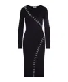 Patrizia Pepe Abito Midi Glam Rock In Maglia Nero In Black