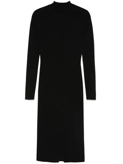 Patrizia Pepe Knitted Midi Dress In Black