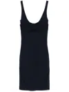 Patrizia Pepe Fitted Mini Dress With Cut-out Detailing In Blue