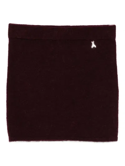 Patrizia Pepe Knitted Mini Skirt In Purple