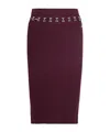 Patrizia Pepe Gonna Midi Glam Rock In Maglia Purple Red In Burgundy