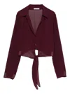 Patrizia Pepe Knot-detail Blouse In Purple