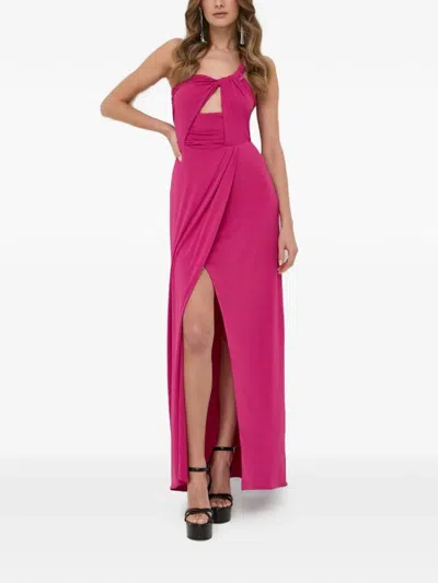 Patrizia Pepe Knot-detail Cut-out Maxi Dress In Pink