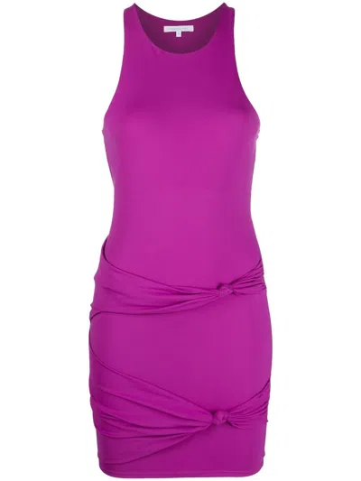 Patrizia Pepe Knot Detail Mini Dress In Purple