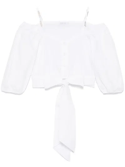 Patrizia Pepe Knot-detail Shirt In White
