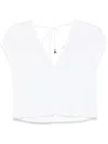 Patrizia Pepe Knot-detailed T-shirt In White