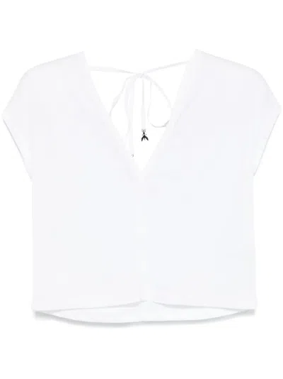 Patrizia Pepe Knot-detailed T-shirt In White