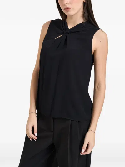 Patrizia Pepe Knot Shirt In Black