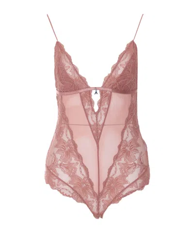 Patrizia Pepe Lace Bodysuit In Pink