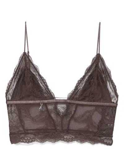 Patrizia Pepe Lace Bralette In Brown