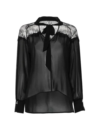 Patrizia Pepe Lace-detail Blouse In Black