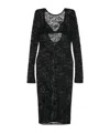 Patrizia Pepe Lace Midi Dress In Black