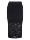 Patrizia Pepe Gonna Midi Effetto Pizzo Nero In Blue