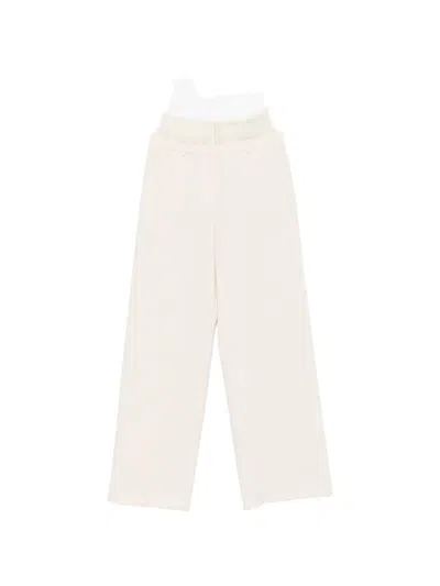 Patrizia Pepe Lace Palazzo Trousers In White