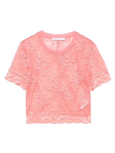 Patrizia Pepe Lace T-shirt In Pink