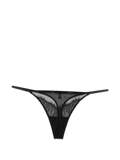 Patrizia Pepe Lace Thong In Black