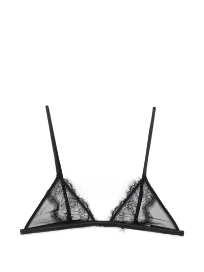 Patrizia Pepe Lace Triangle Bra In Black