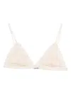 Patrizia Pepe Lace Triangle Bra In Neutral