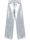 Patrizia Pepe Laminated Jeans In Silver