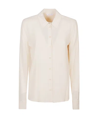 Patrizia Pepe Lapel Long-sleeved Shirt In White