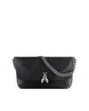 Patrizia Pepe Large Leather Shoulder Bag With Black Chain Strap In Black