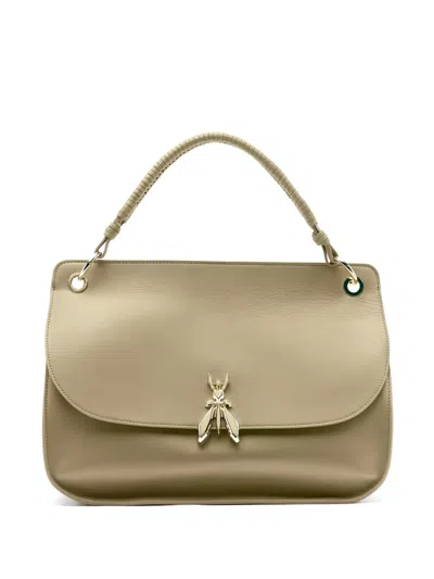 Patrizia Pepe Large Soft Essential Fly Leather Tote Bag In Neutral