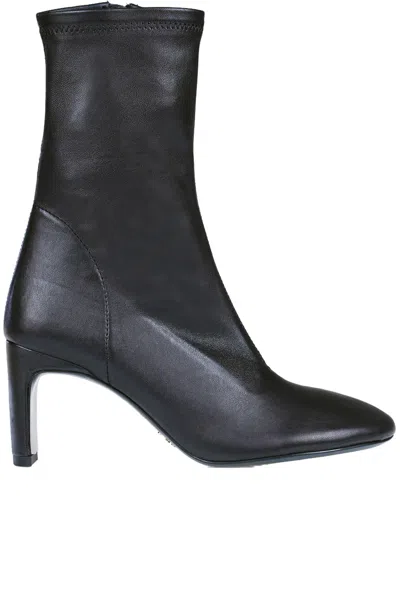 Patrizia Pepe Leather Ankle Boots In Black