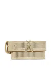 Patrizia Pepe Leather Belt In Gold