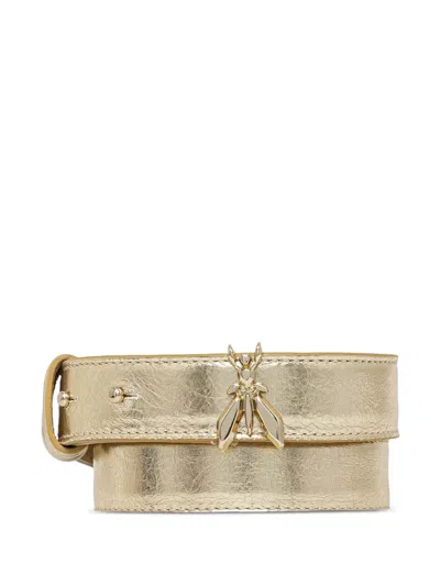 Patrizia Pepe Leather Belt In Gold
