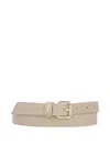 Patrizia Pepe Embellished Leather Belt In Neutrals