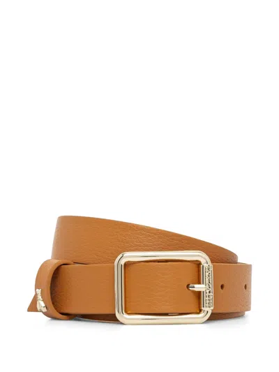Patrizia Pepe Leather Belt In Orange