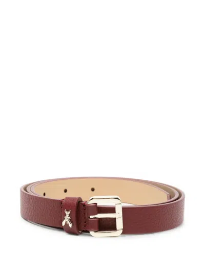 Patrizia Pepe Leather Belt In Burgundy