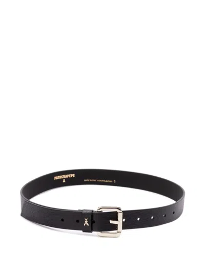Patrizia Pepe Leather Belt In Schwarz