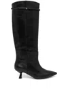 Patrizia Pepe Leather Boots In 黑色