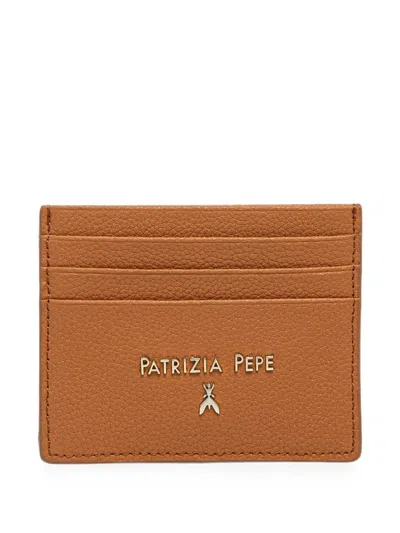 Patrizia Pepe Leather Cardholder In Orange