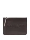 Patrizia Pepe Leather Clutch Bag In Brown