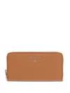 Patrizia Pepe Leather Continental Wallet In Brown