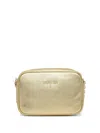 Patrizia Pepe Leather Cross Body Bag In Gold