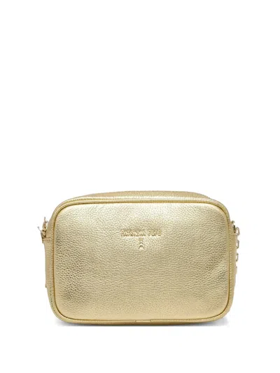 Patrizia Pepe Leather Cross Body Bag In Gold