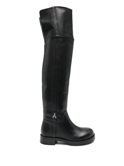 Patrizia Pepe Leather High Boots In Black