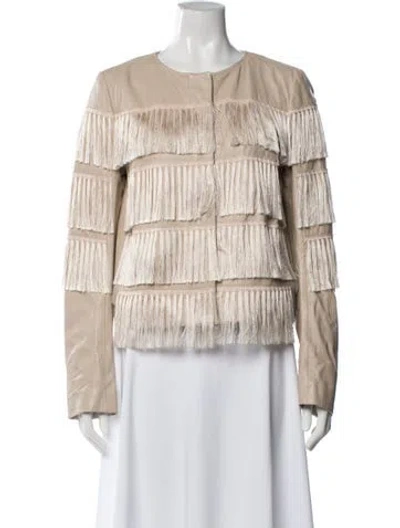 Pre-owned Patrizia Pepe Leather Jacket In Neutral