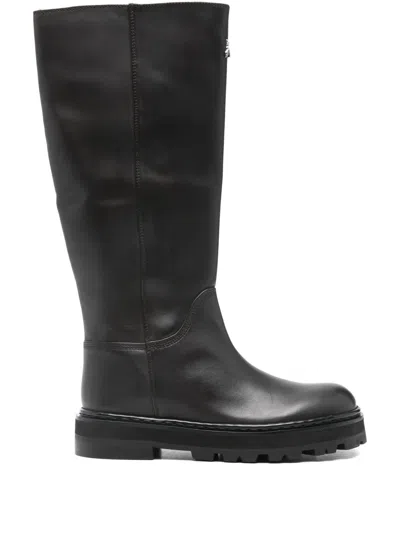Patrizia Pepe Leather Knee-high Boots In Black