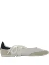 Patrizia Pepe Leather Lace-up Ballet Flats In White